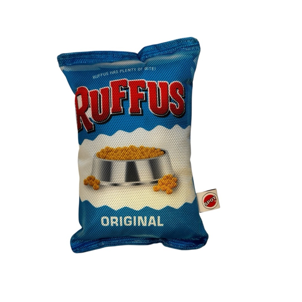 BNWT Spot Ruffus Chips Dog Toy Plush Crinkle Squeaky Toy